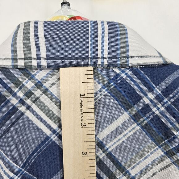 Ely‎ Cattleman Shirt Mens XXL Blue White Plaid Western Rodeo Wrinkle Resistant - Picture 4 of 9